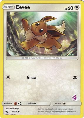 Eevee - 49/68 (Mewtwo Stamped) card from Battle Academy