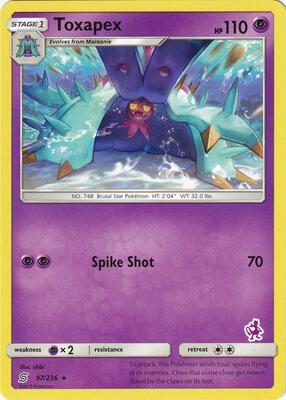 Toxapex - 97/236 (Mewtwo Stamped) card from Battle Academy