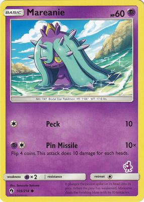 Mareanie - 105/214 (Mewtwo Stamped) card from Battle Academy