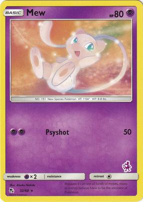 Mew - 32/68 (Mewtwo Stamped) card from Battle Academy