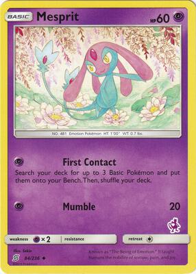 Mesprit - 84/236 (Mewtwo Stamped) card from Battle Academy
