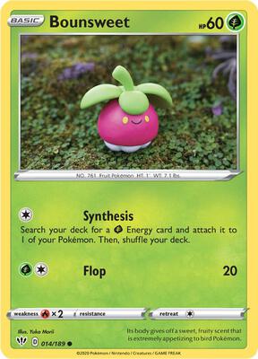 Bounsweet card from SWSH03: Darkness Ablaze