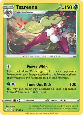 Tsareena card from SWSH03: Darkness Ablaze