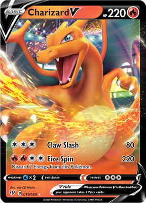 Charizard V card from SWSH03: Darkness Ablaze