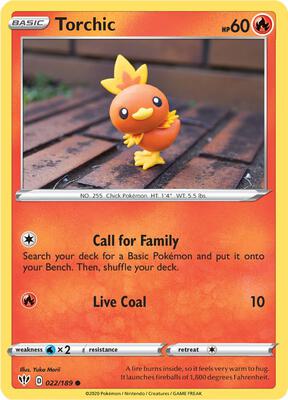 Torchic card from SWSH03: Darkness Ablaze