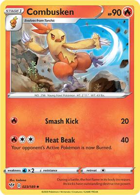 Combusken card from SWSH03: Darkness Ablaze