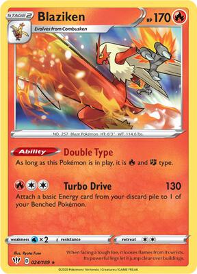 Blaziken card from SWSH03: Darkness Ablaze