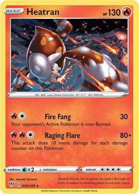 Heatran card from SWSH03: Darkness Ablaze