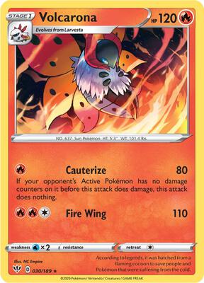 Volcarona card from SWSH03: Darkness Ablaze