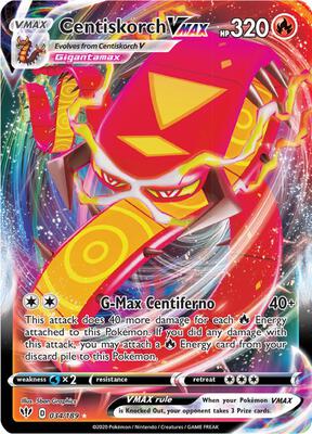 Centiskorch VMAX card from SWSH03: Darkness Ablaze