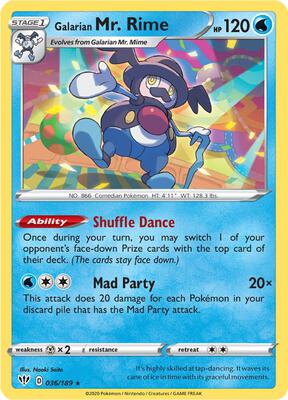 Galarian Mr. Rime card from SWSH03: Darkness Ablaze