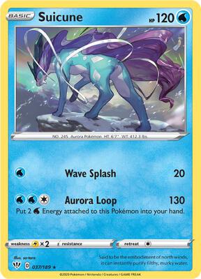 Suicune card from SWSH03: Darkness Ablaze