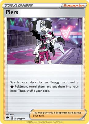 Piers card from SWSH03: Darkness Ablaze