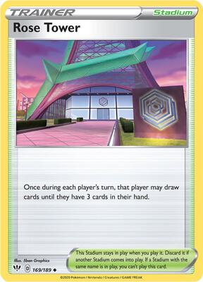 Rose Tower card from SWSH03: Darkness Ablaze