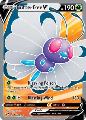Butterfree V (Full Art) card from SWSH03: Darkness Ablaze