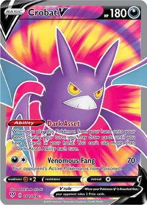 Crobat V (Full Art) card from SWSH03: Darkness Ablaze