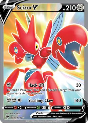 Scizor V (Full Art) card from SWSH03: Darkness Ablaze