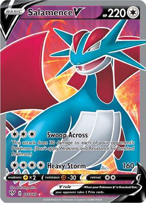 Salamence V (Full Art) card from SWSH03: Darkness Ablaze