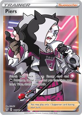 Piers (Full Art) card from SWSH03: Darkness Ablaze