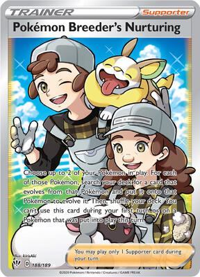Pokemon Breeder's Nurturing (Full Art) card from SWSH03: Darkness Ablaze