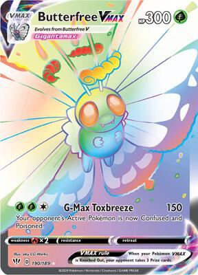 Butterfree VMAX (Secret) card from SWSH03: Darkness Ablaze