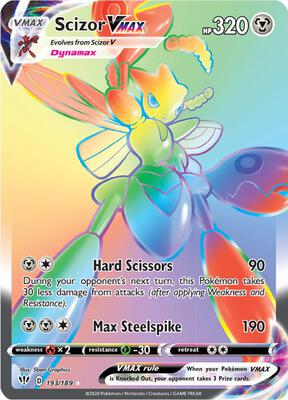 Scizor VMAX (Secret) card from SWSH03: Darkness Ablaze