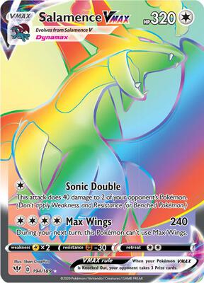 Salamence VMAX (Secret) card from SWSH03: Darkness Ablaze