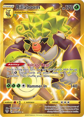 Rillaboom (Secret) card from SWSH03: Darkness Ablaze
