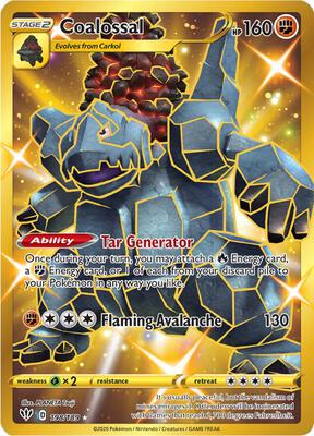 Coalossal (Secret) card from SWSH03: Darkness Ablaze