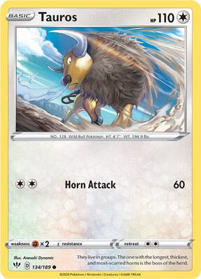 Tauros card from SWSH03: Darkness Ablaze