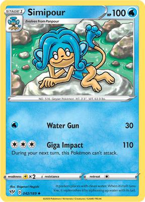Simipour card from SWSH03: Darkness Ablaze