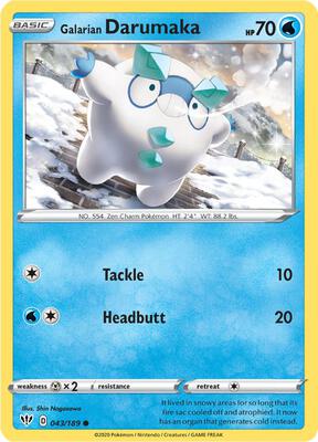 Galarian Darumaka card from SWSH03: Darkness Ablaze