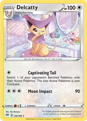 Delcatty card from SWSH03: Darkness Ablaze