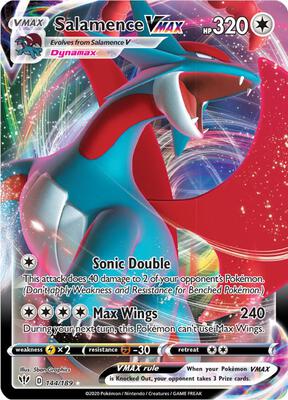 Salamence VMAX card from SWSH03: Darkness Ablaze