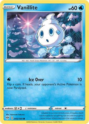 Vanillite card from SWSH03: Darkness Ablaze