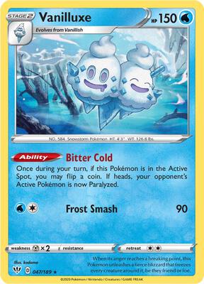 Vanilluxe card from SWSH03: Darkness Ablaze