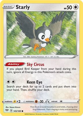 Starly card from SWSH03: Darkness Ablaze
