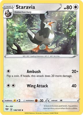 Staravia card from SWSH03: Darkness Ablaze