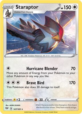 Staraptor card from SWSH03: Darkness Ablaze
