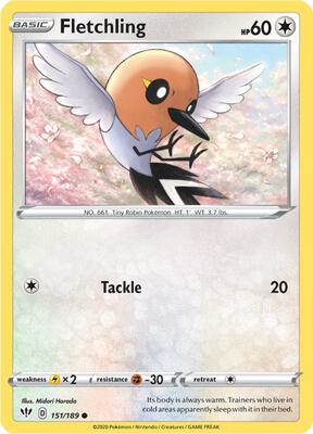 Fletchling card from SWSH03: Darkness Ablaze