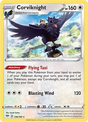 Corviknight card from SWSH03: Darkness Ablaze