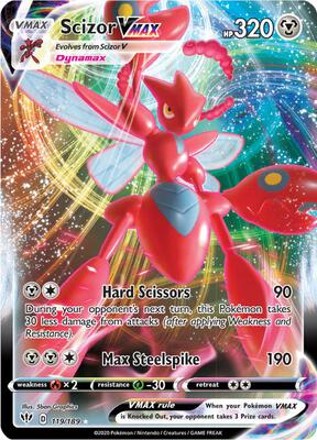 Scizor VMAX card from SWSH03: Darkness Ablaze