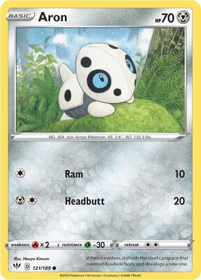 Aron card from SWSH03: Darkness Ablaze
