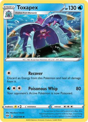 Toxapex card from SWSH03: Darkness Ablaze