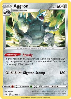 Aggron card from SWSH03: Darkness Ablaze