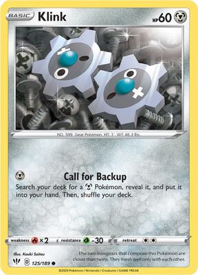 Klink card from SWSH03: Darkness Ablaze