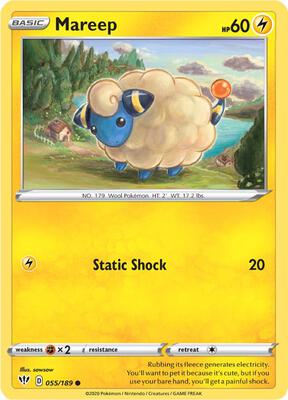 Mareep card from SWSH03: Darkness Ablaze