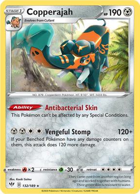 Copperajah card from SWSH03: Darkness Ablaze
