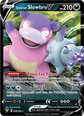 Galarian Slowbro V card from SWSH03: Darkness Ablaze