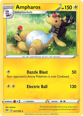 Ampharos card from SWSH03: Darkness Ablaze